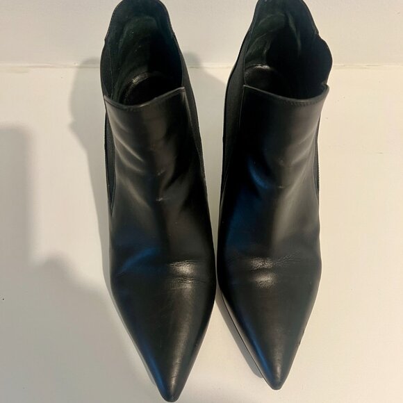 Saint Laurent Black Calfskin Stiletto Ankle Boots – Size 38.5 - Picture 3 of 10